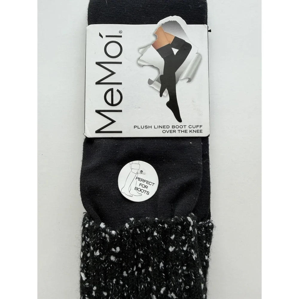 MeMoi Plush Lined Boot Cuff Over The Knee Women's Socks Black One Size